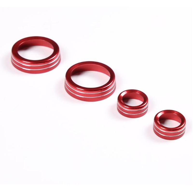 

Алюмінієвий сплав автомобільного центрального керування кондиціонером ручка регулювання гучності кільце декоративна наклейка для Corvette C7 Z06 2014- Auto червоний