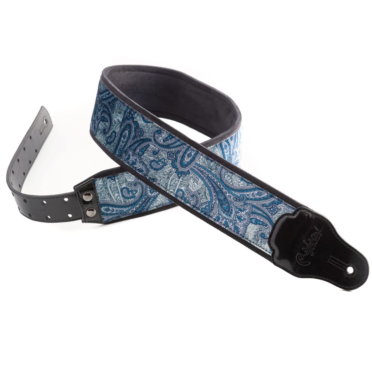 

STRAPS Guitar 7cm PAISLEY BLUE RightOn! Strap, Wide, 95-150cm Long, VELVET-70 синий