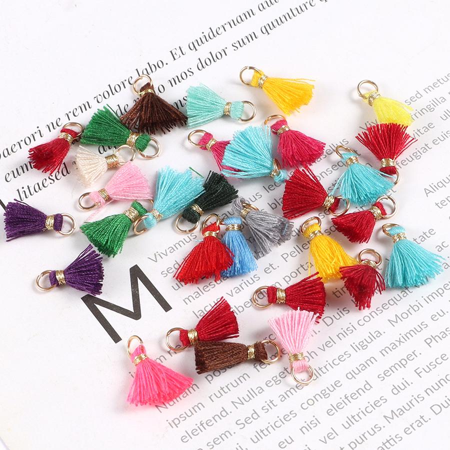 30pcsTiny Tri Layered Keychain Tassels Mini Tassel for Craft Jewelry Making Tassel for Earring Bookmark(Classic Color)