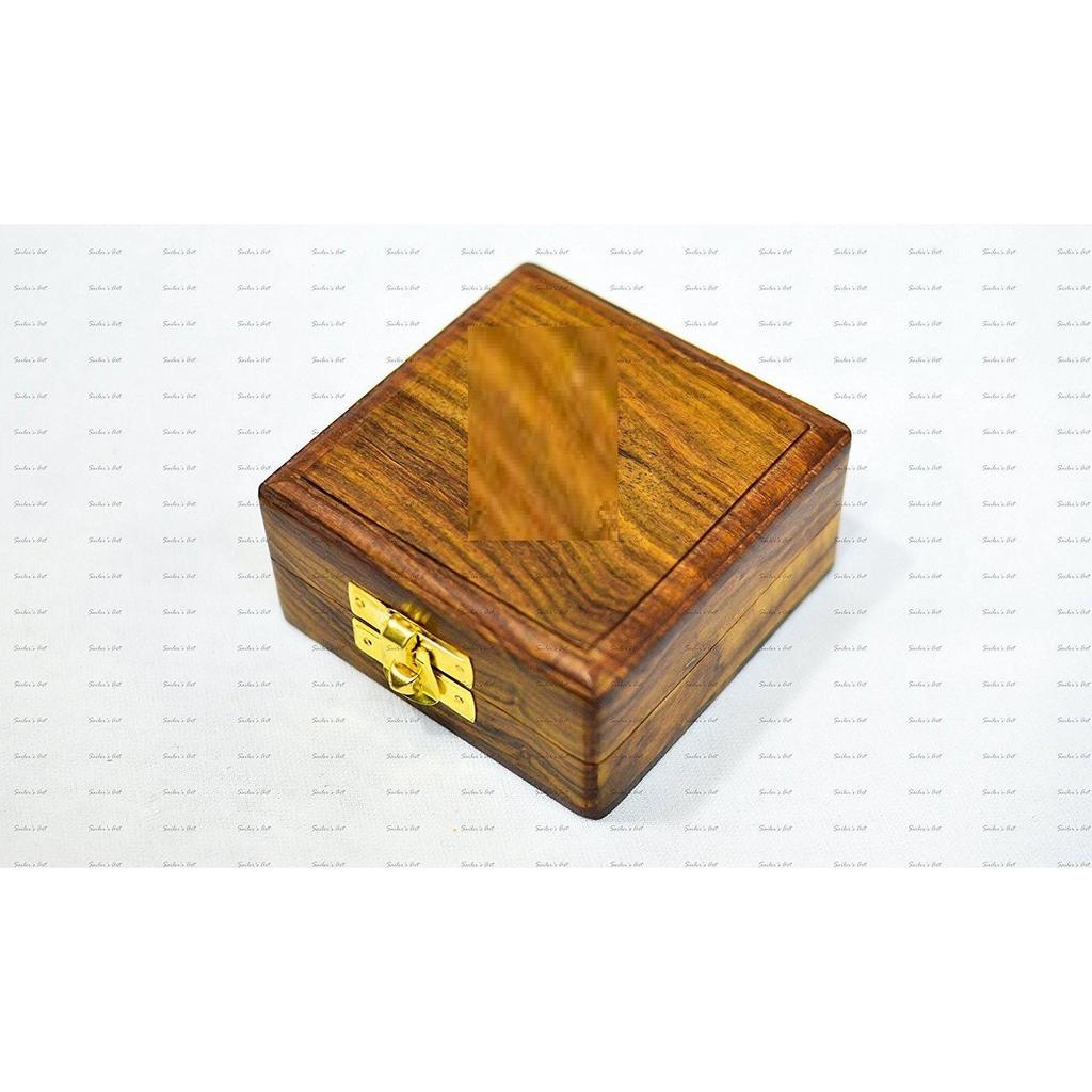 Świat Zegarka Kieszonkowego w Stylu Vintage Antycznym z Mosiądzu z Przyciskiem do Otwierania 2" z Drewnianym Pudełkiem