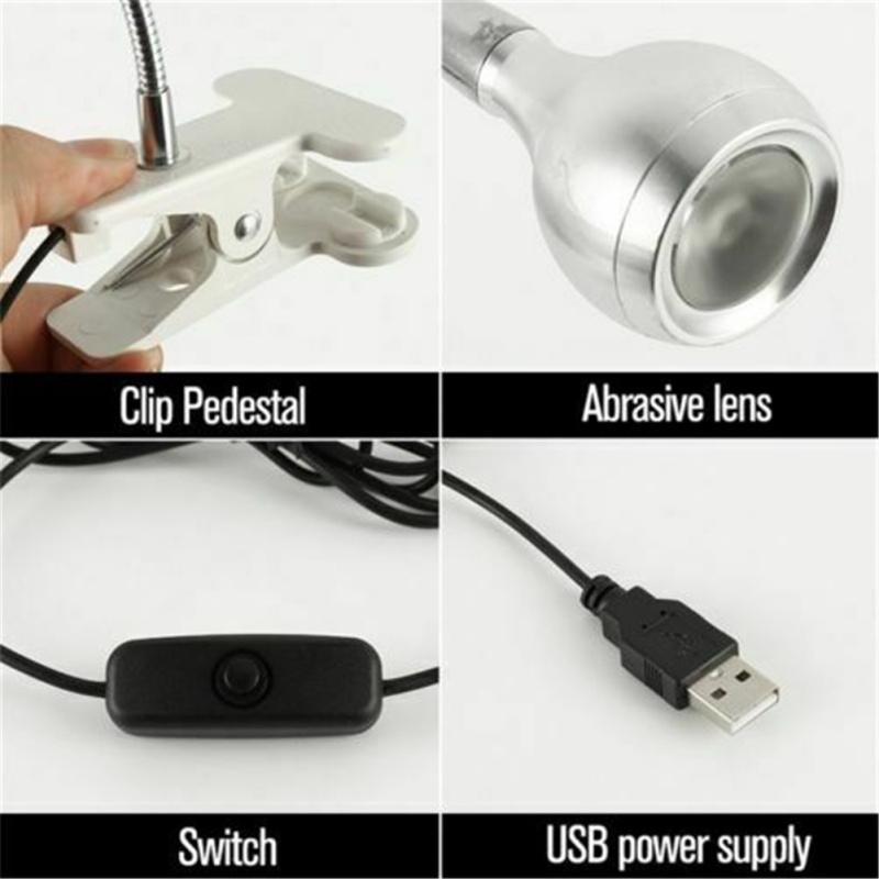Usb Flexible Led  Reading  Light Metal Clip Design Usb Powered Beside Bed Desk Table Lamp