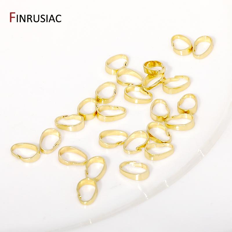 18K Gold Plated Brass Pendants Pinch Bail Clasps,Snap Bail Hook Melon Seeds Clasps Connector For DIY Necklace Making Accessories
