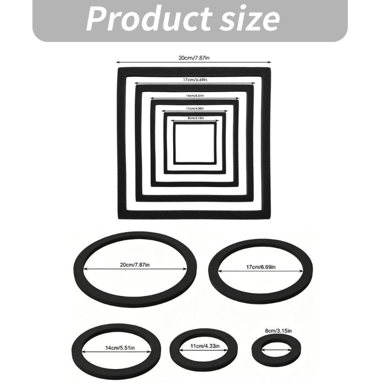 Set of 5 Water Floating Plant Holders Rings Fish Feeding Rings Square Round for FishTanks Plant Cultivation Supplies