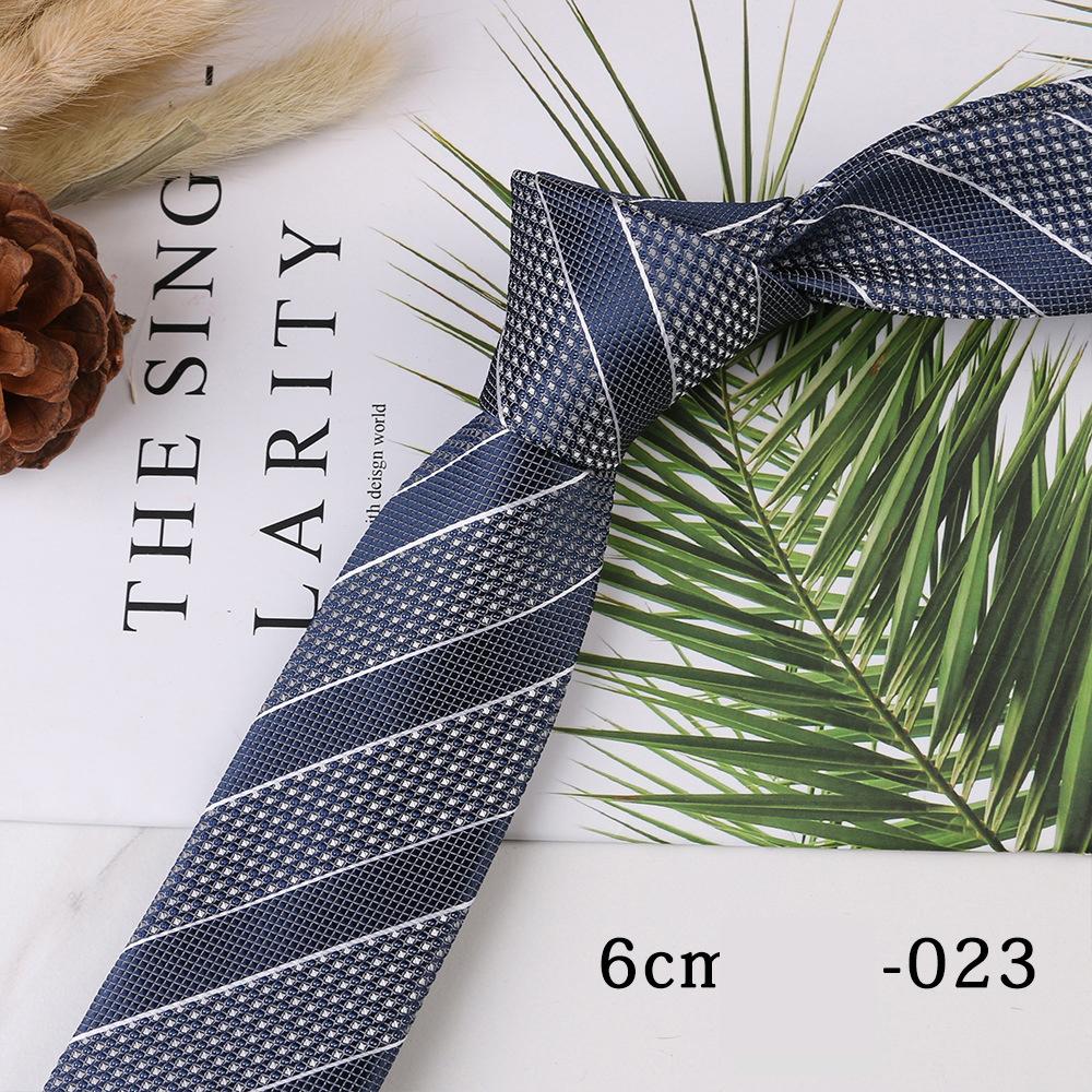 

Мужской трендовый деловой повседневный узкий жаккардовый галстук из полиэстера толщиной 6 см, однотонный полосатый галстук