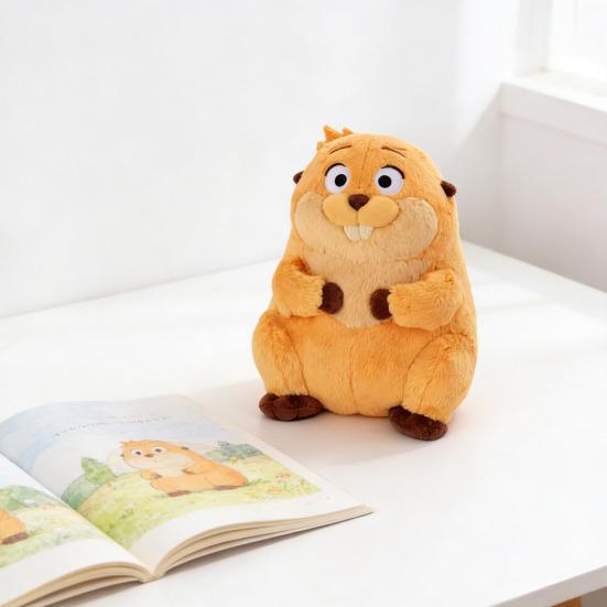Small Plush Soft Toy Cute Cartoon Beaver Doll Stuffed Animal Toy Birthday Gift for Kids Movie Fans Friends Family