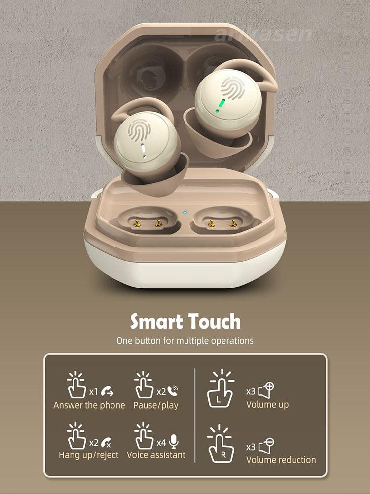 Professional AI Mini Bluetooth Earbuds for Side Sleepers Wireless Invisible Sleep Earphones Noise Blocking Comfortable Design