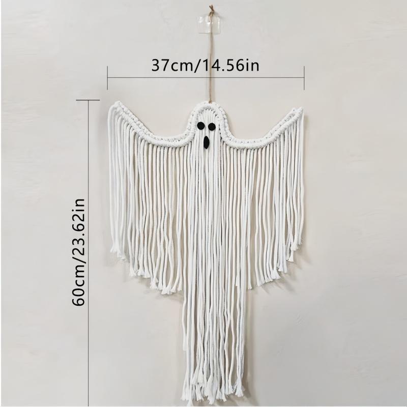 1PC Halloween Decorations Handwoven Wall Hangings Halloween Party Halloween Costumes White Ghost Ghost Decorations
