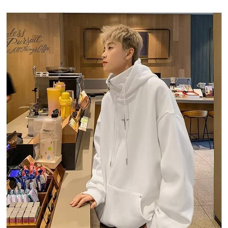 Fleece Lined Zip Up Hoodie Men's Oversized Warm Sweatshirt Winter Casual Jacket
