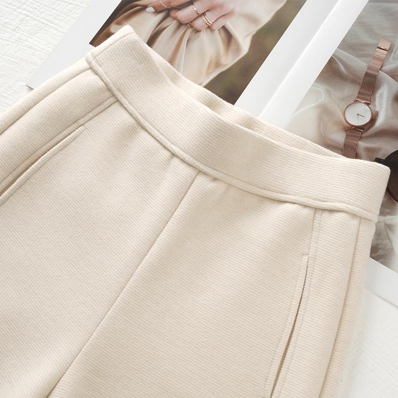 Women's 2026 Autumn/Winter Loose Slimming Woolen Crop Pants