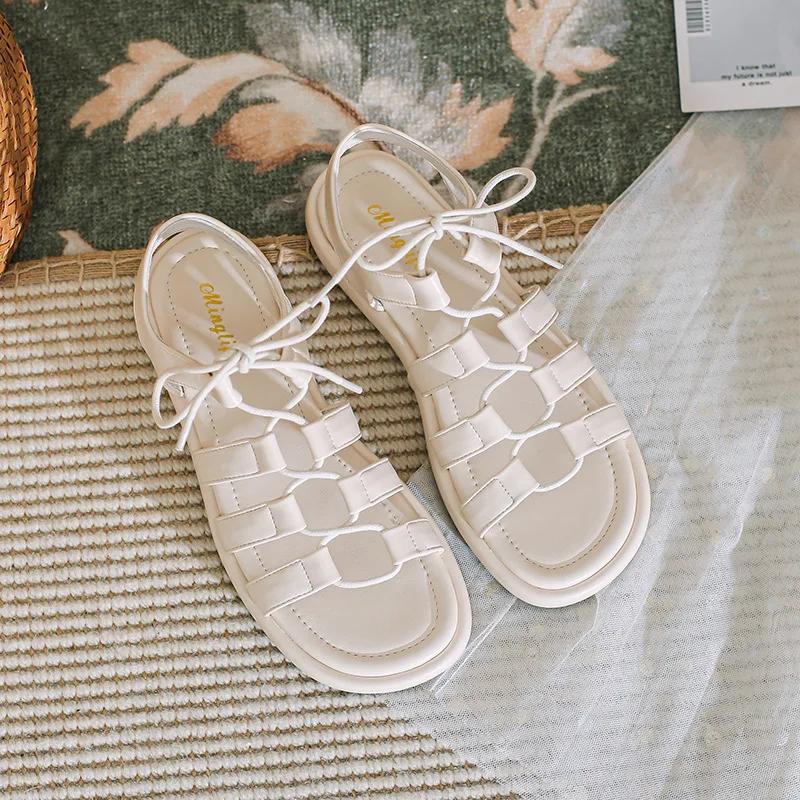 Elegantes Damen Square Toe Design Mädchen Ballerinas Luxuriöse Retro Dicke Sohle Sandalen Kawaii Lolita Barfuß Party Schuhe