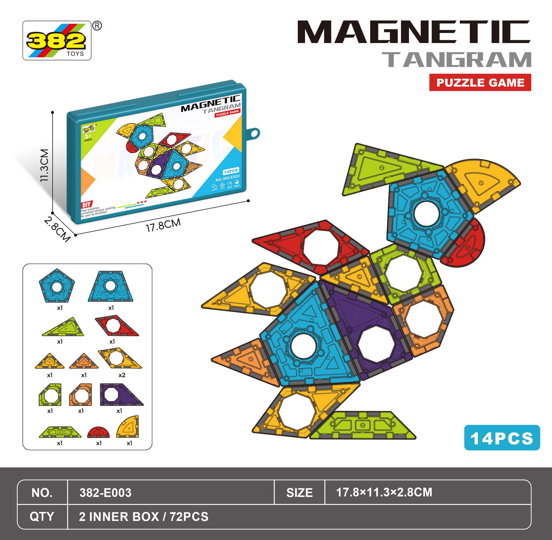 DIY Stained Glass Magnetic Geometric Shapes Puzzle for Kids – Magnetic Building Blocks Toy