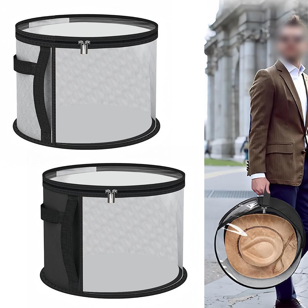 Portable Hat Storage Bag Round Brim Organizer for Clothes and Accessories