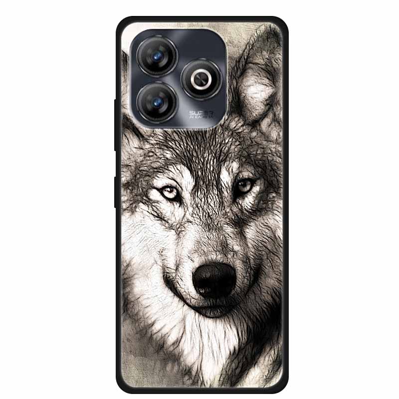 Pro ZTE BLADE A75 4G Pouzdro Zvířata Měkký Silikon TPU Pouzdra na Telefon Zadní Kryt Pro ZTE BLADEA75 Nárazuvzdorný Vlk Ochranný Cool Coque