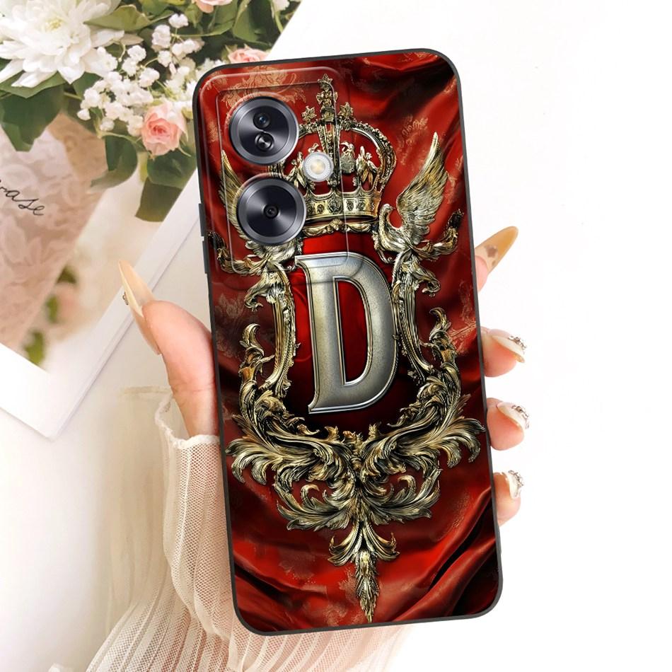 For OPPO A79 5G Feather Crown Initial Letter Phone Case For Oppo A79 CPH2553 CPH2557 Soft Silicone Covers Bumpers