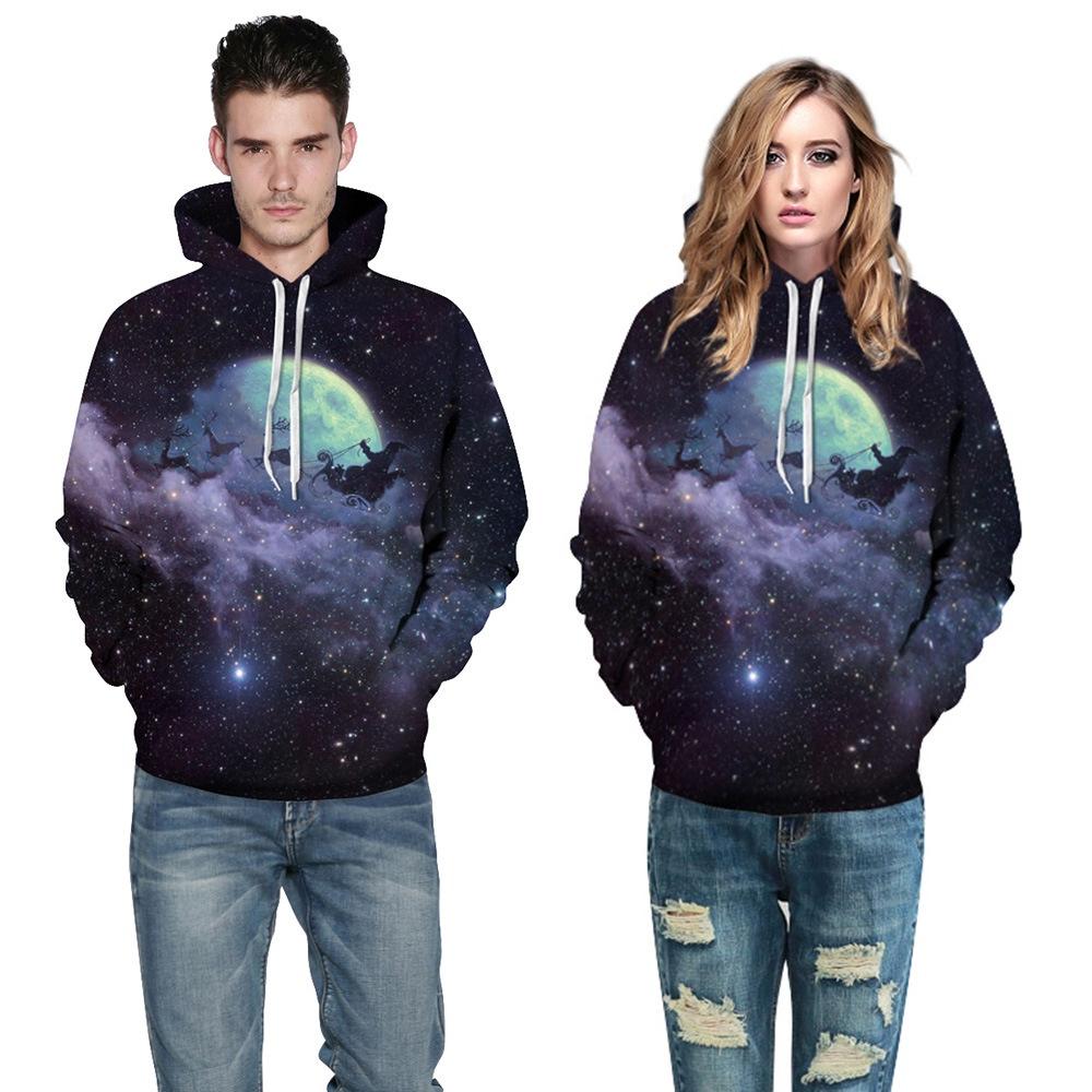 Festive Men Women Christmas 3d Graphic Printed Hoodie Sweatshirt Jumper Tops