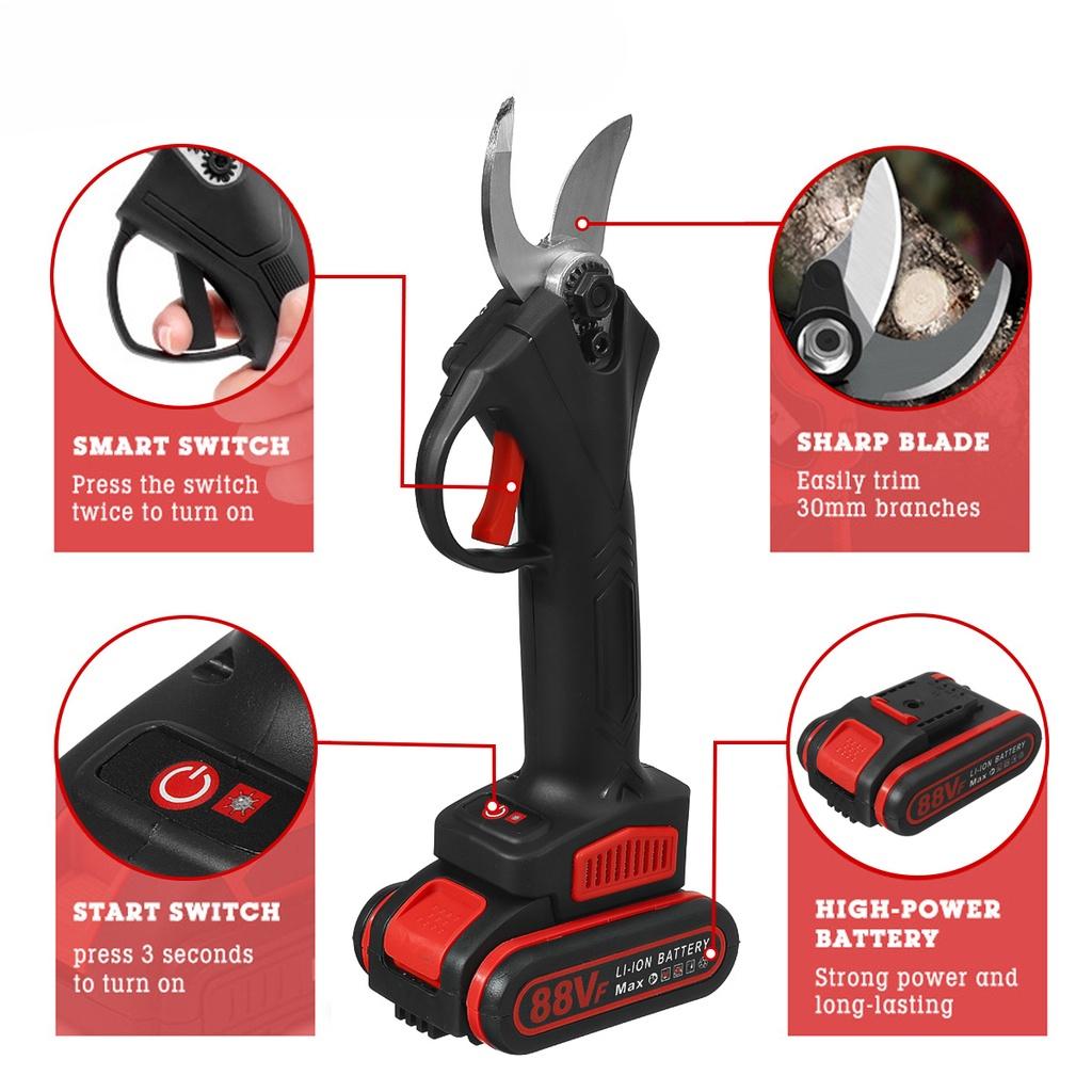 2 w 1 Akumulatorowe Nożyce do Przycinania Sekator Gałęziarka Mini Elektryczna Piła Łańcuchowa Narzędzie do Obróbki Drewna