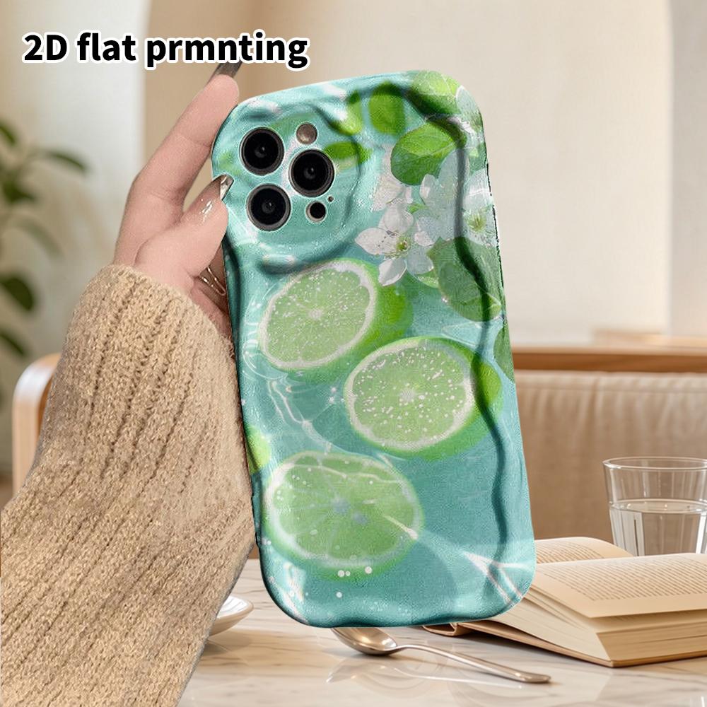 Phone Case: 2D Flat Design Suitable for iPhone 18 17 16 15 14 13 Pro Film Protective Case, Couple Style, Lime Splash, Christmas and Halloween Gifts