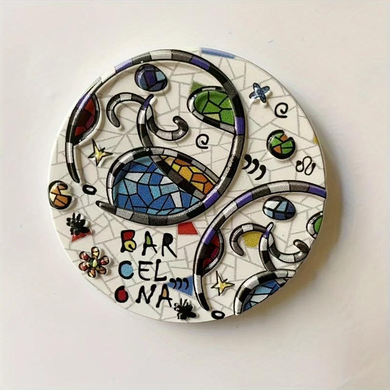 Barcelona, Spanien Mosaik Tourismus Gedenk Dekorative Handarbeiten Magnetischer Kühlschrankmagnet für Kühlschrankdeko