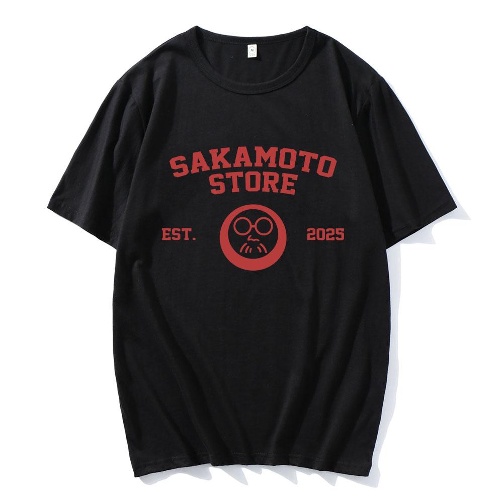 Sakamoto Store EST 2025 Tshirts Cartoon Manga Sakamoto Days Printing T-shirt Short Sleeve Cotton Men Tee-shirt Unisex Streetwear