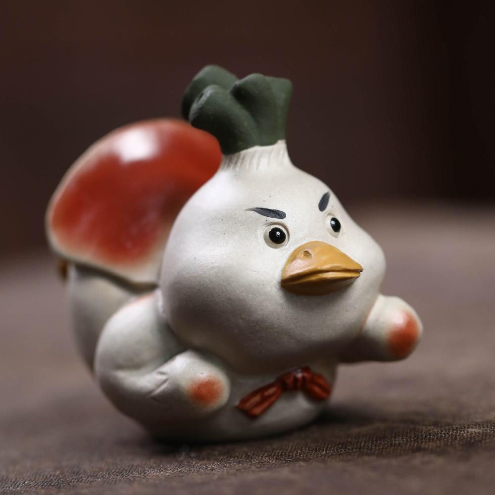 

Yixing Zisha Charge Little Yellow Duck Tea Pet Retro Exquisite Miniatures Tea Figurine Play Toys Tea Statue Ornaments Tea Items