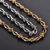 8mm Chic Stainless Steel Chunky Necklace Link Lip Knot Chain for Men Women Punk Hiphop Boy Gold Color Heavy Metal Jewelry Choker