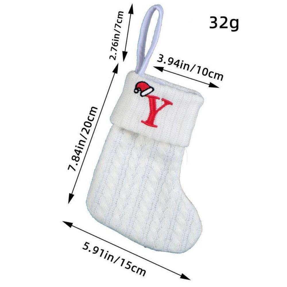 Embroidered Christmas Socks Alphabet Christmas Tree Pendant  Christmas Tree