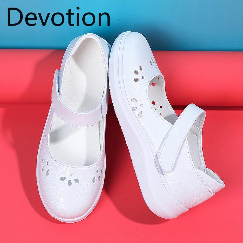 Nurse Shoes for Women Soft-soled Anti-slip Breathable and Perforated Flat Shoes Devotion
