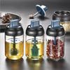 Moisture-Proof Glass Seasoning Bottle Set with Spoon Lid and Oil Brush