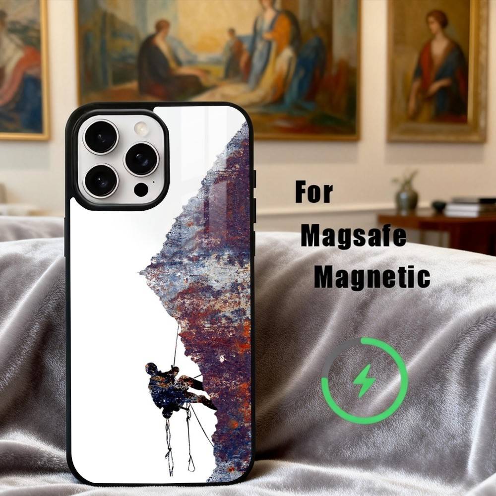 R-Rock C-Climbing Wall Art Phone Case For iPhone 17,16,15,14,13,12,Plus,Pro,Max for Magsafe Magnetic Wireless Charging