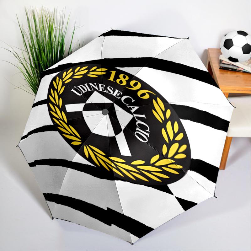 Udinese Calcio Crest Automatic Folding Umbrella - 8-Rib Travel Umbrella with Auto Open/Close & Portable, Gift for Christmas, Birthdays