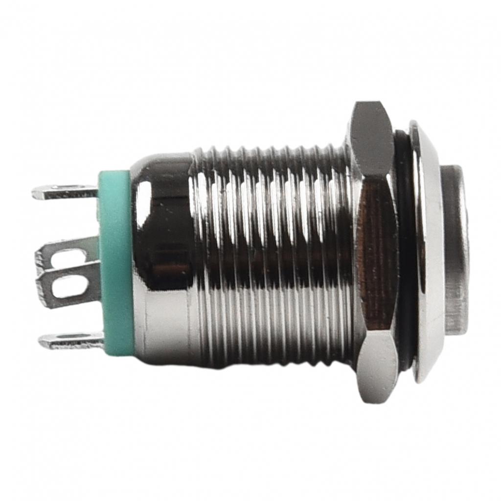 Power Button Switch DIY Equipment Green Metal Button