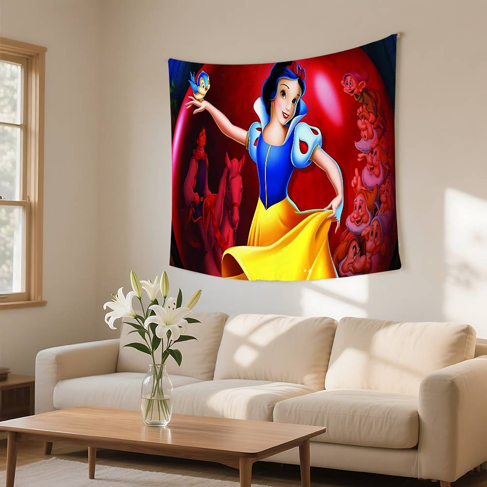 Classic Anime SsnowWhiteS Cute Tapestry Wall Hanging Tapestry Art Deco Blanket Curtain Hanging At Home Bedroom Living Room