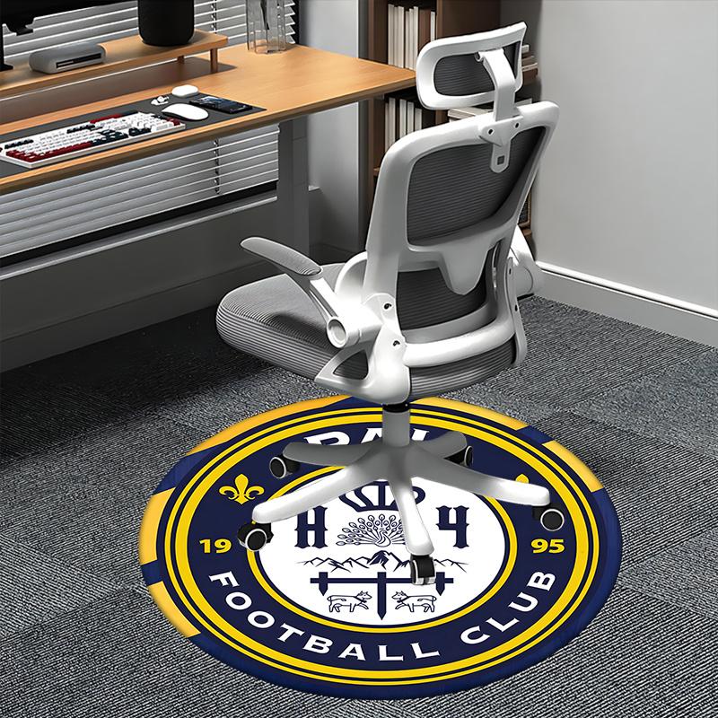 

PAU Football Club Crest Chair mat Round Rug-Office carpet, Machine Washable, Non-slip, Suitable for Living Rooms, Bedrooms, Entryways, and H 80cm by 80cm