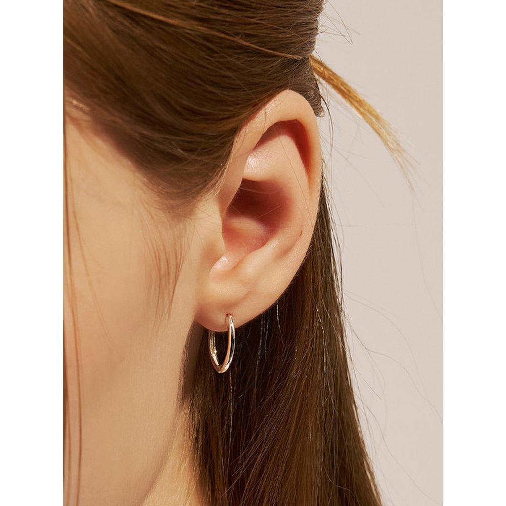[Sv925] Oval One-Touch Earring
