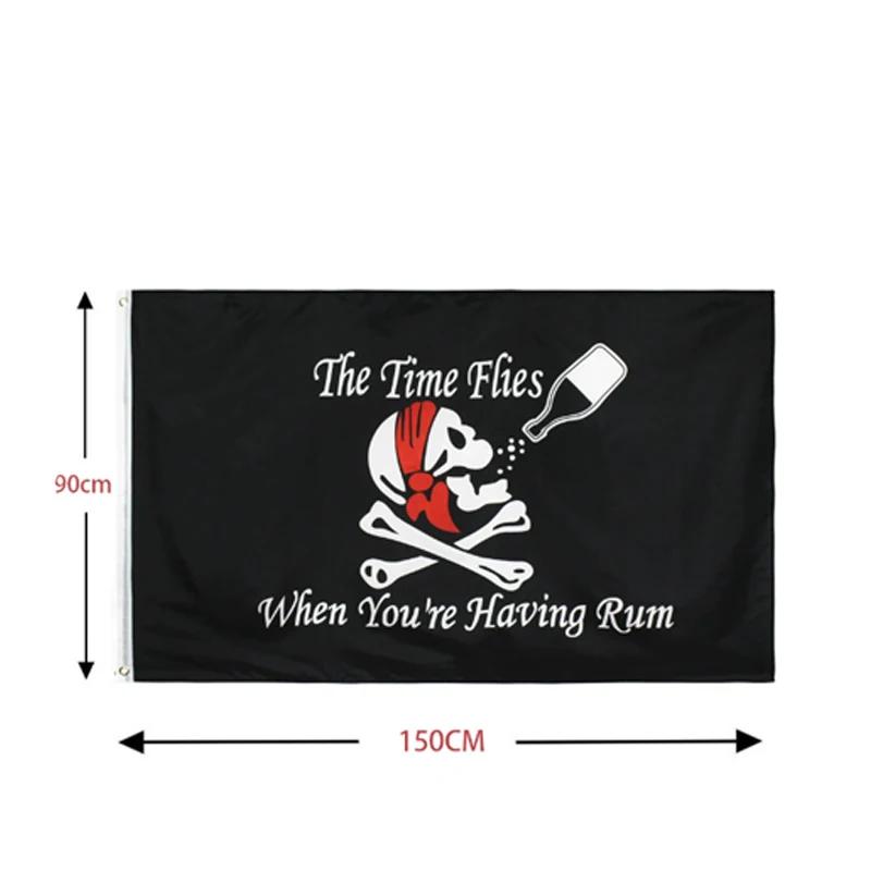 *One Piece 90*150Cm Polyester Pirate Monkey D.Luffy Skull Flag One Piece Straw Hat Pirates Trumpet Banner Flag~