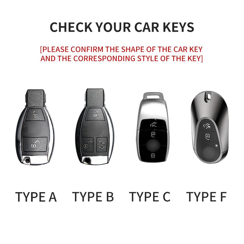 Interior Mouldings Suede Car Key Case Cover Protector Shell For Mercedes Benz C CLE E GLC S Class W206 X254 W214 W223 Remote Fob