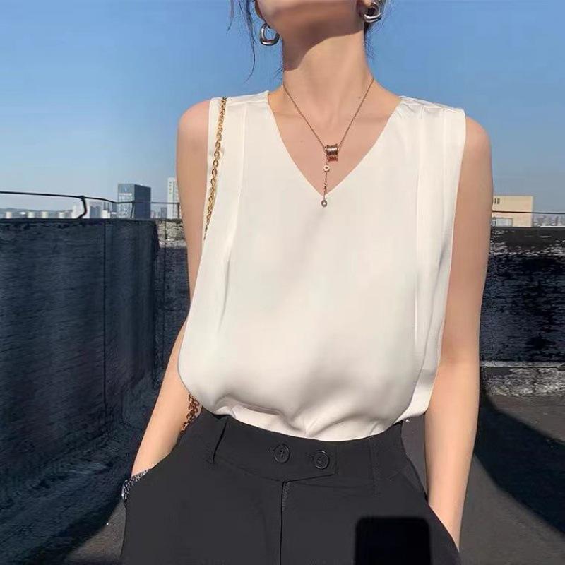 

Women s Summer Outerwear: Unique French Camisole Vest Acetate Base Layer Top XL