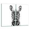 Szklana Deska Do Krojenia 2X 30X52 Zebra
