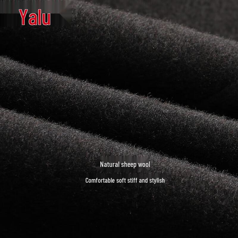 Yalu Men's Mid-Length Double-Faced Wool Blend Overcoat