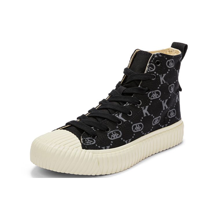 Kappa All Over Print Casual High Top Canvas Shoes Unisex Sneakers Black K0CY5VS14-990