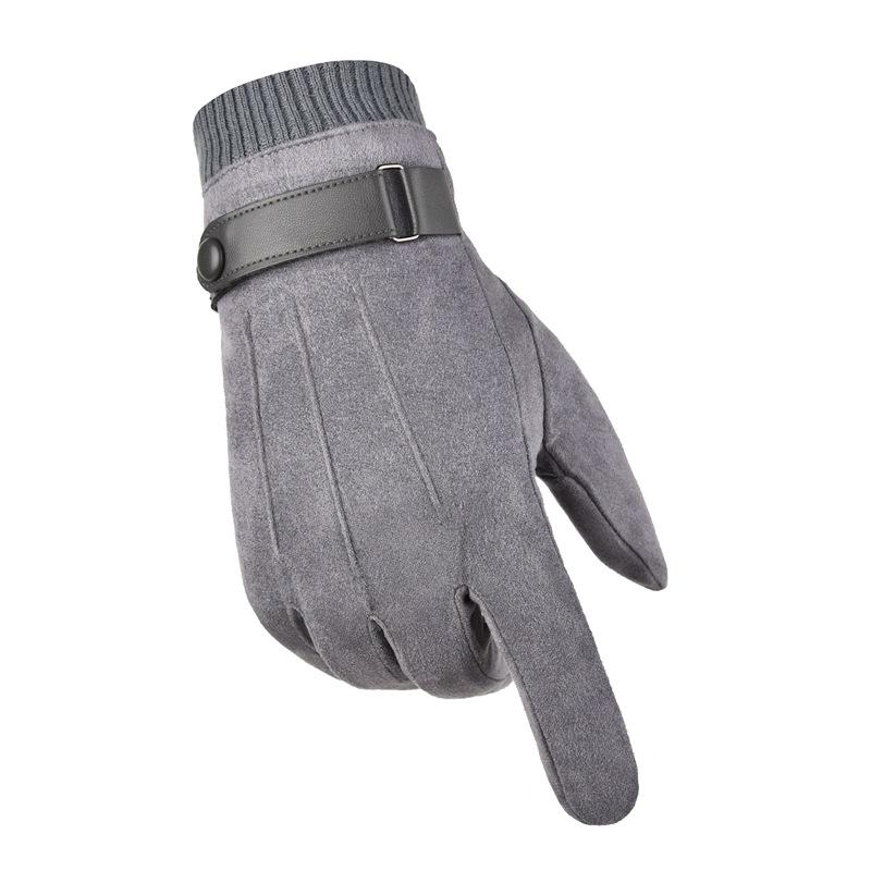 Cycling gloves men's winter velvet to keep warm