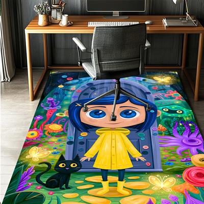 Coraline Pattern Rug, Indoor/Outdoor Mat, for Picnic, Gameroom, Bedroom, Office, Living Room, Home Decor Carpet, Birthday Gift