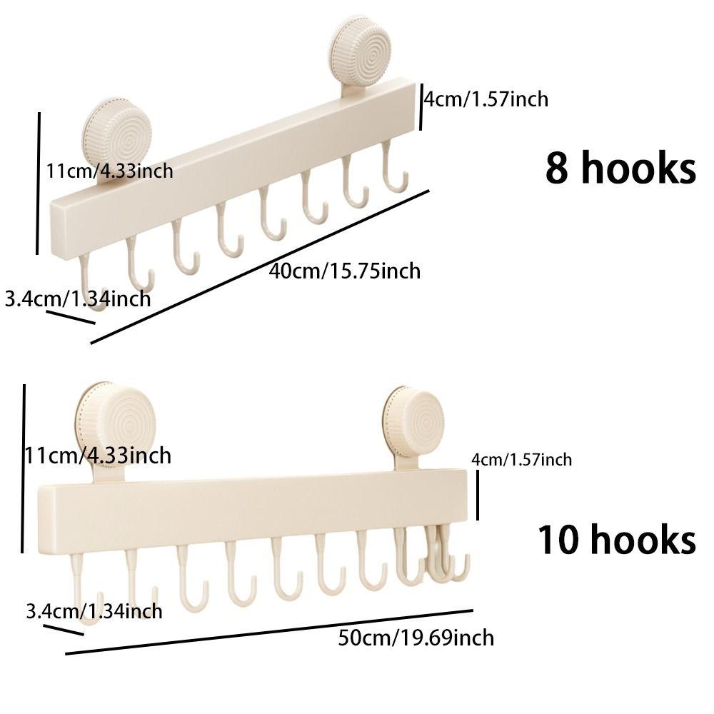 Wall-mounted Suction Cup Hooks Detachable Clothes Hanger Multifunctional Bathroom Rack  Household