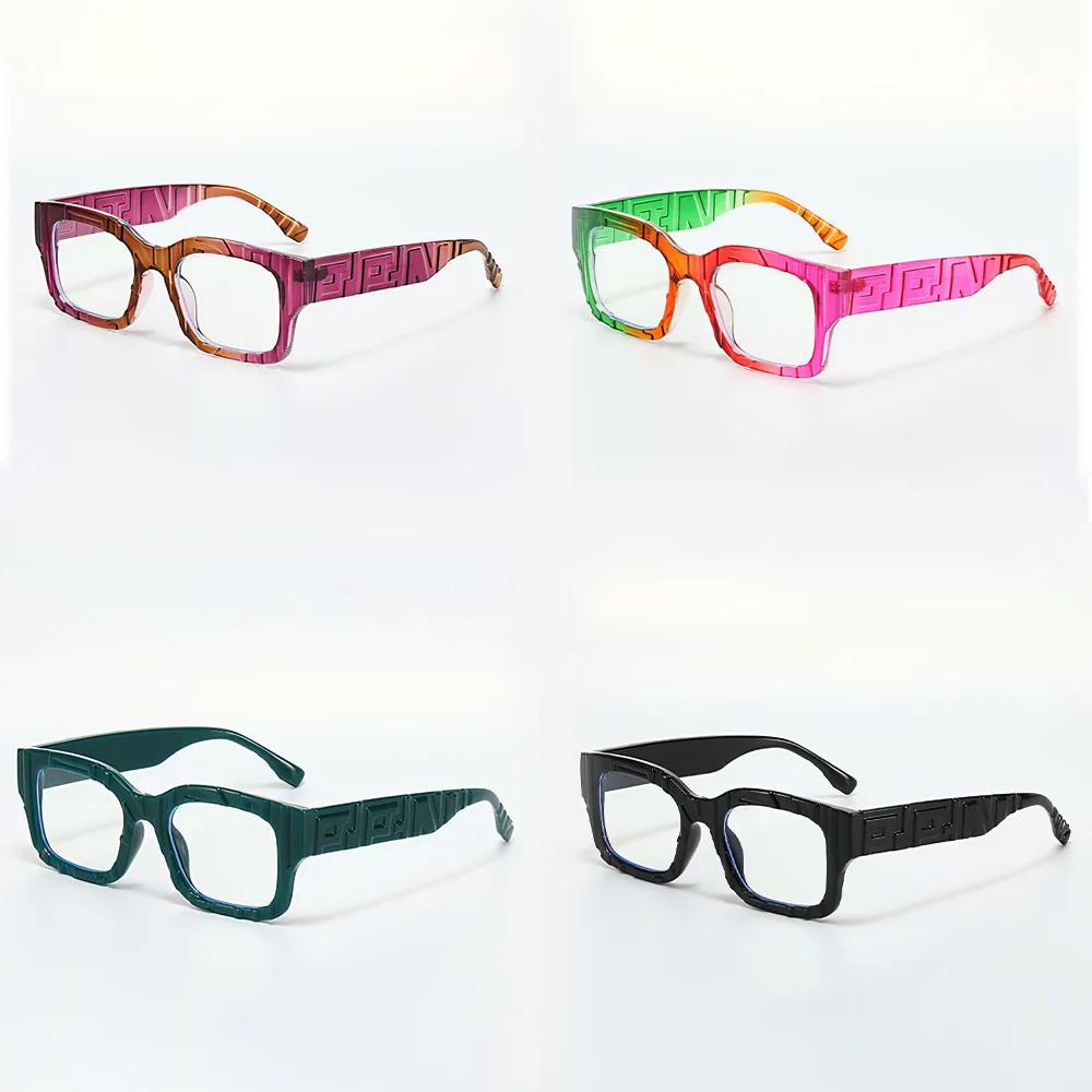 Vintage Black Square Sunglasses Woman Luxury Brand Small Rectangle Great Wall Pattern Sun Glasses Female Gradient Clear Mirror