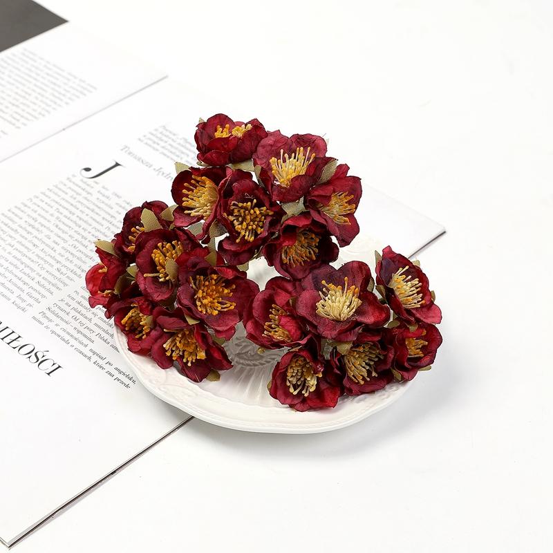 6PCs Artificial Flowers 11cm Silk Fake Flowers Bouquet for Home Room Dceor Wedding Marriage Decoration DIY Craft Gifts Accessory