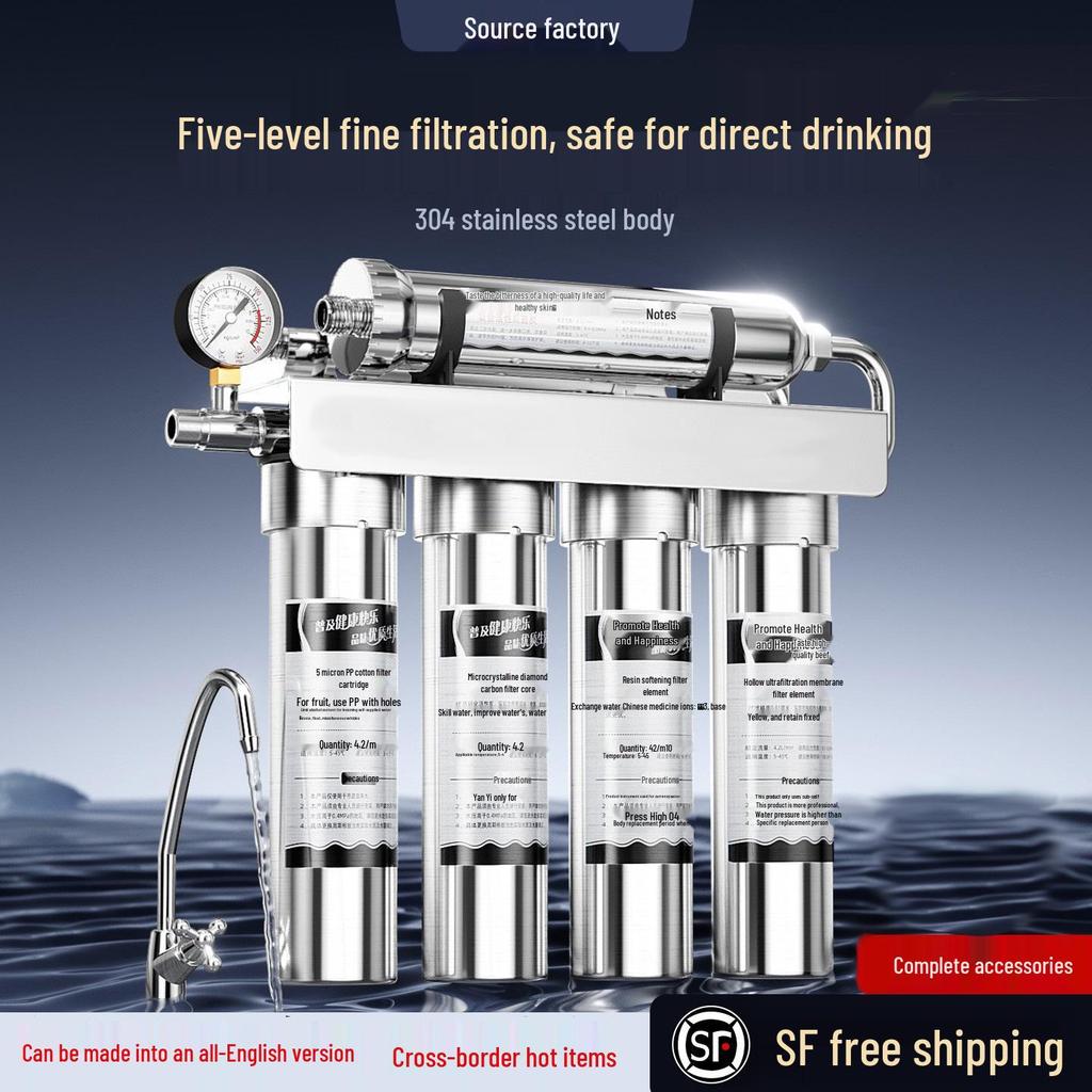 Stainless Steel 5-Level Under-Sink Tap Water Filter & Purifier for Household Kitchen