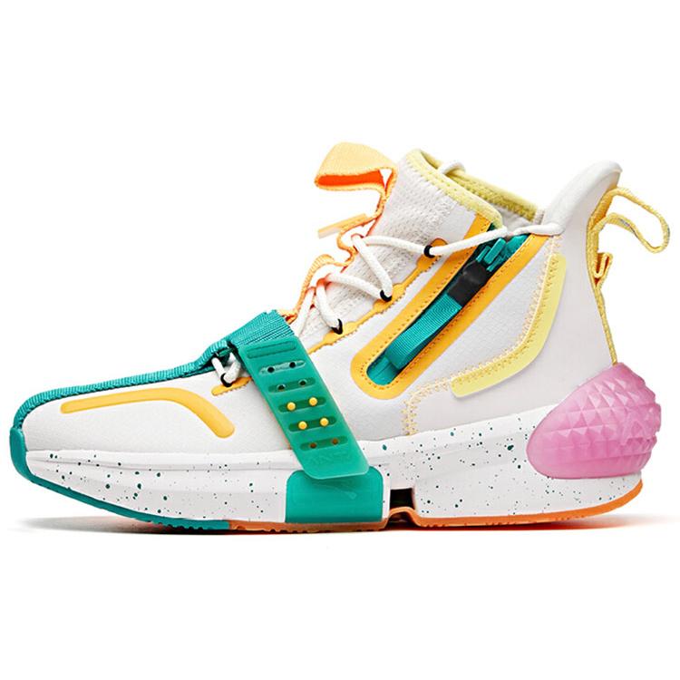 

New Dragon Ball Super x Anta Gotenks Dragon Ball Z Anti Slip Wear Resistant High Top Basketball Shoes Women s White Green 122011619-2 39