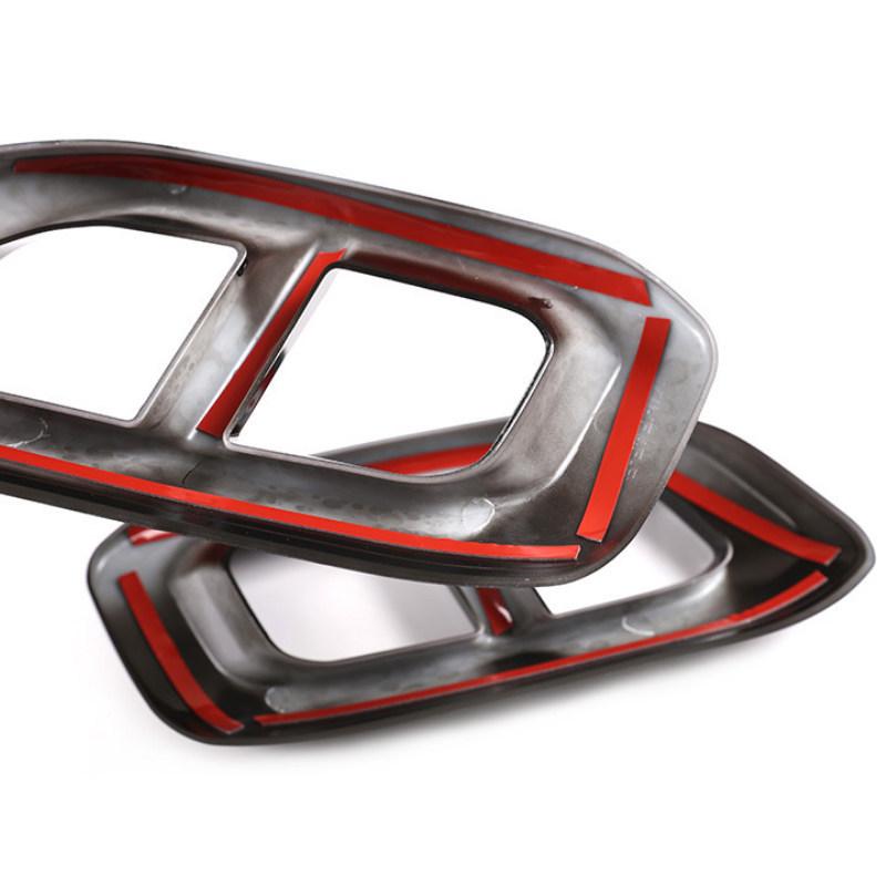 For Mercedes Benz GLE350 GLE450 GLC GLS W167 X253 X167  Car Carbon Fiber Texture Muffler Exhaust Pipe Tail Cover Trim 2pcs