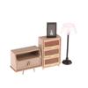 1/12 Dollhouse Shoe Cabinet Bookshelf Floor Lamp Wall Clock Dollhouse Living Room Furniture Decoration Dolls House Accessories