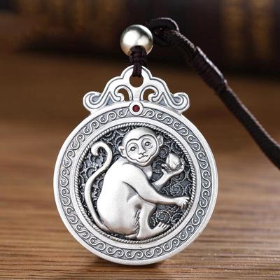 Retro Ethnic Style Twelve Zodiac Necklace For Lady Amulet Accessories High-end Carving Animal Pendant Men Rope Sweater Chain